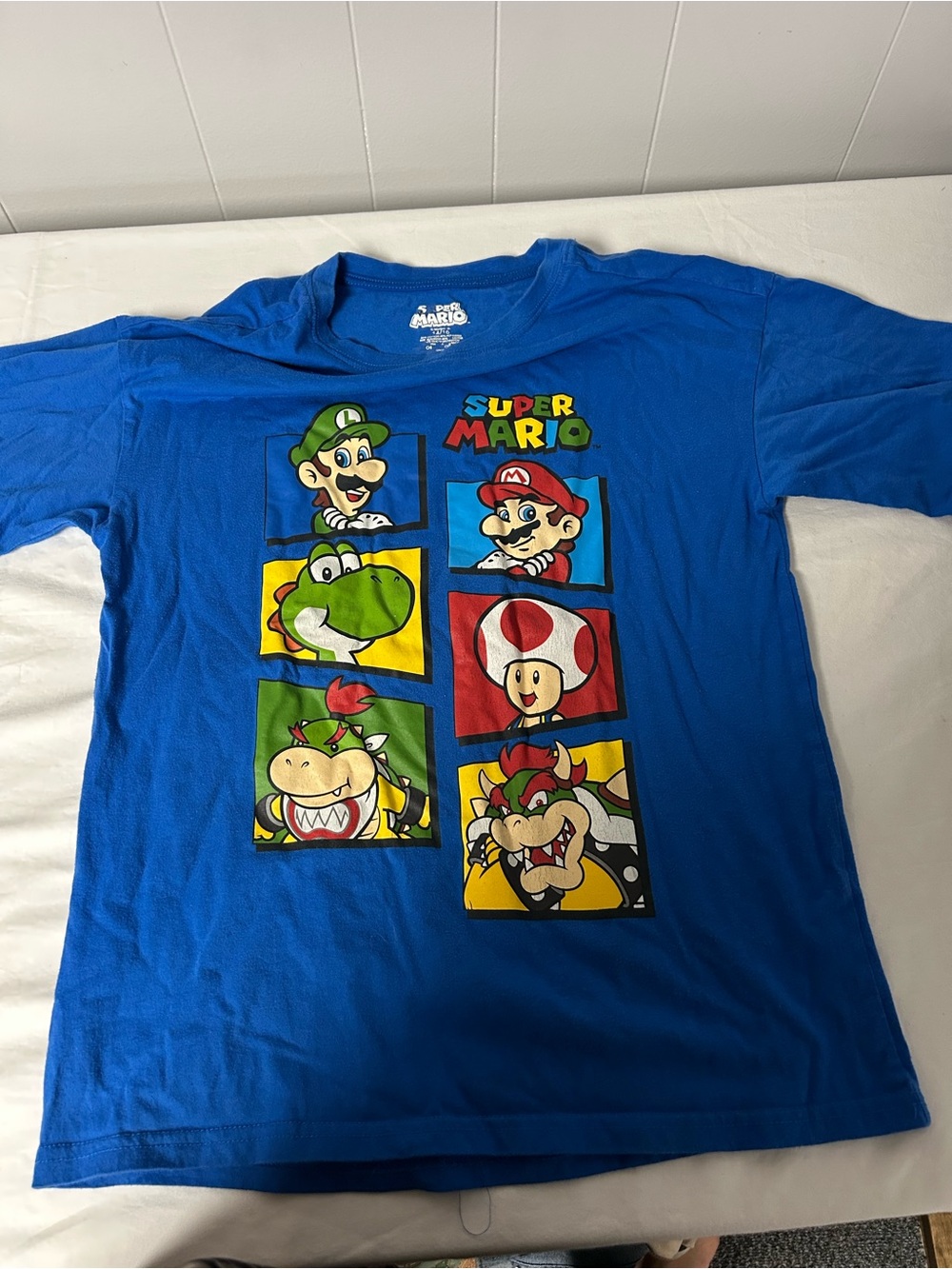 Nintendo Blue Super Mario Logo Graphic Tee 14/16
